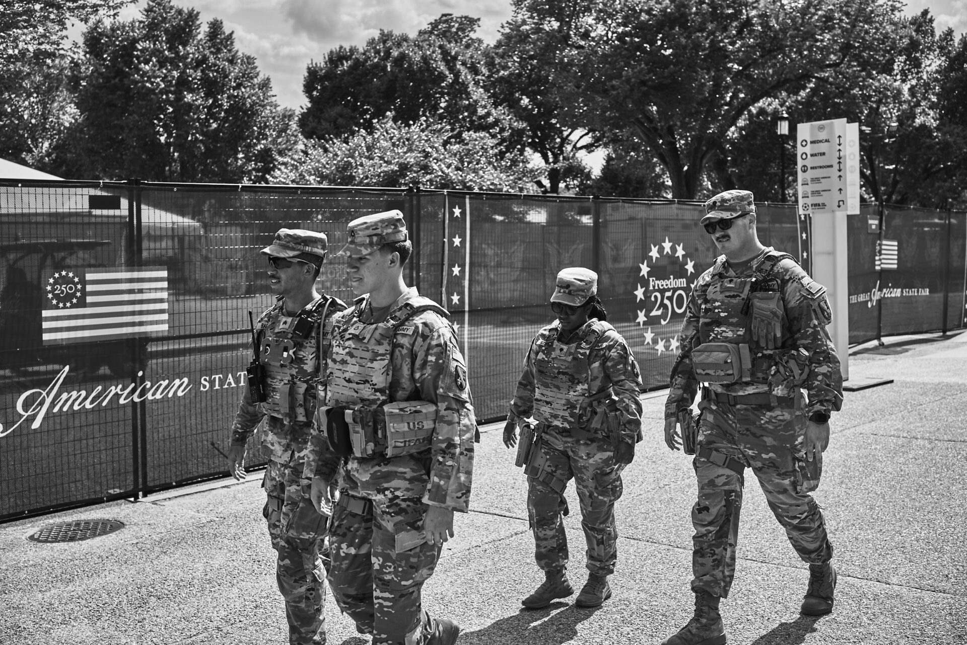 National guard on patrol at Great American State Fair